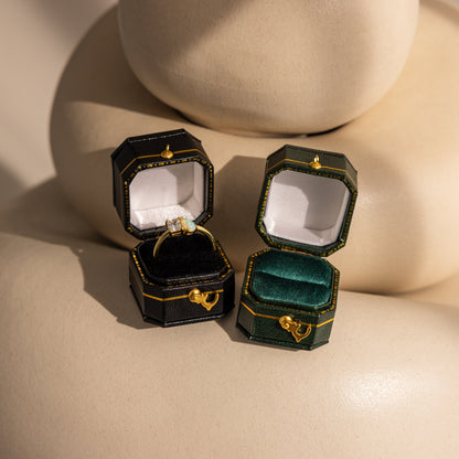 Square Leather Ring Box