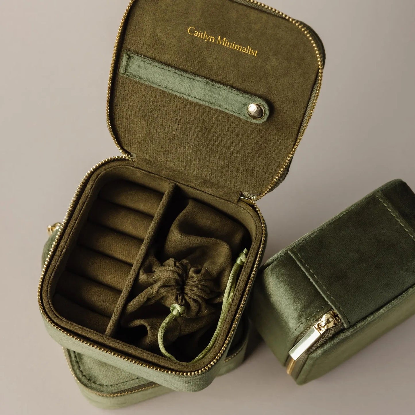 Green Velvet Jewelry Box