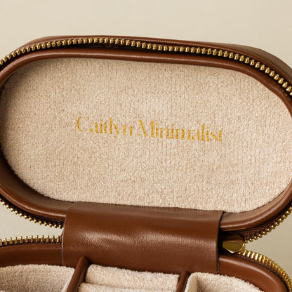 Oval Leather Jewelry Box