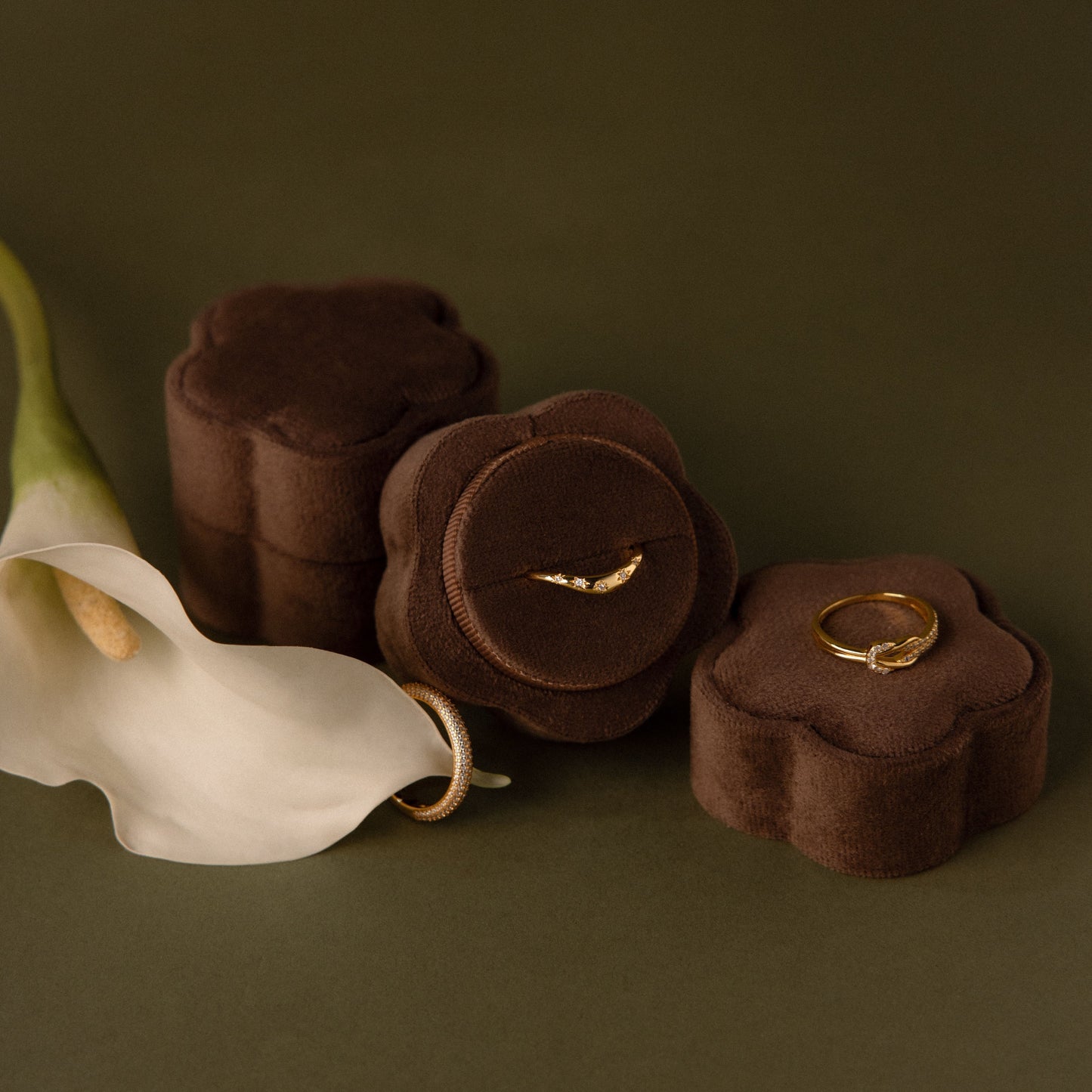 Flower Velvet Ring Box