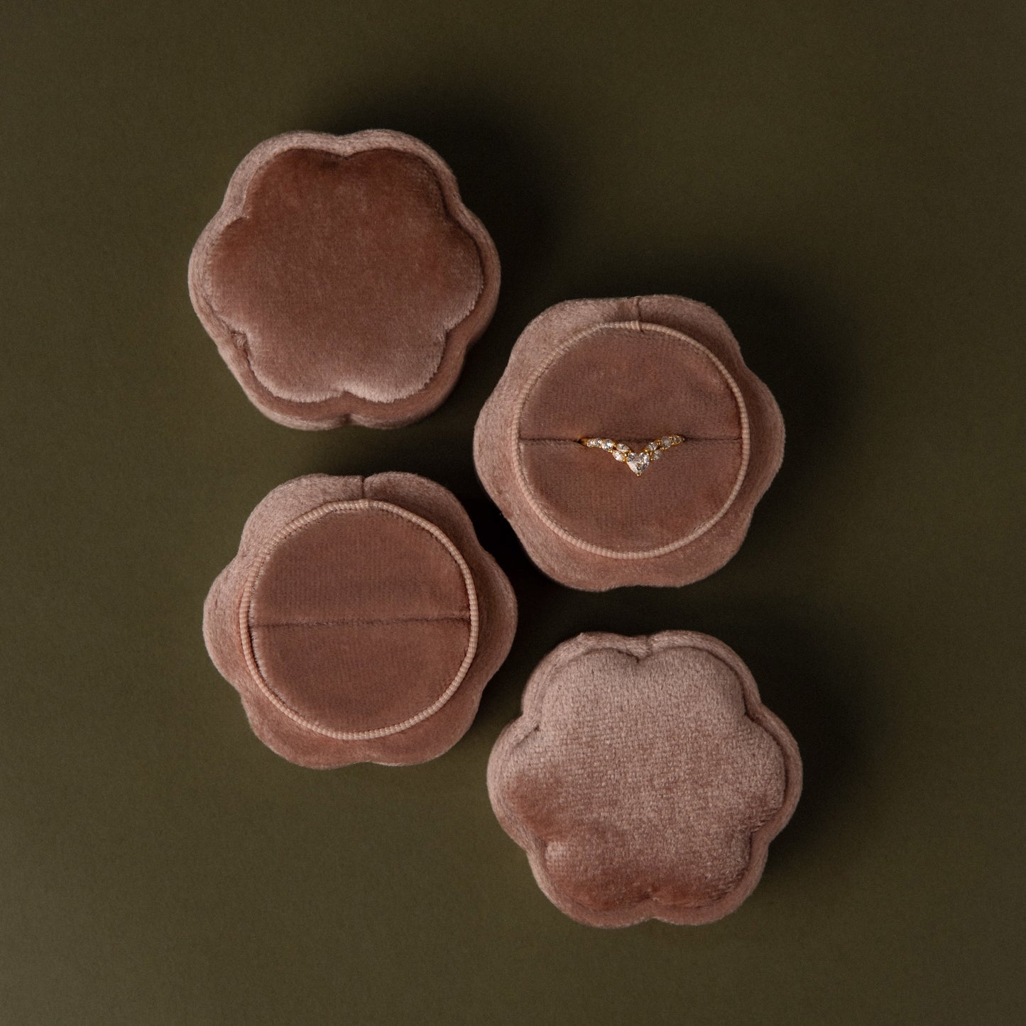 Flower Velvet Ring Box