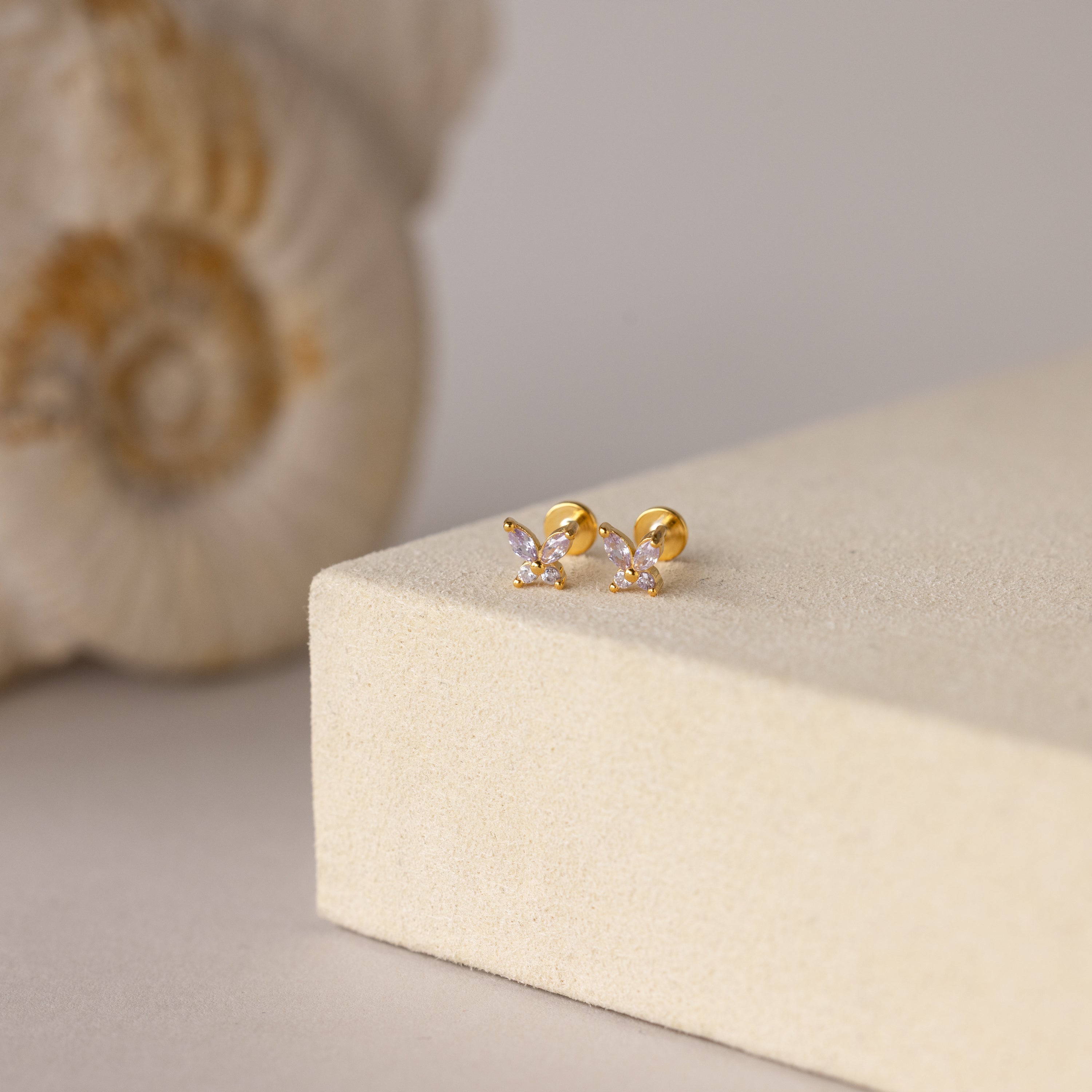 Butterfly Birthstone Flatback Studs