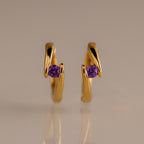Floating Birthstone Huggies