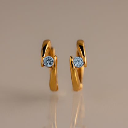 Floating Birthstone Huggies