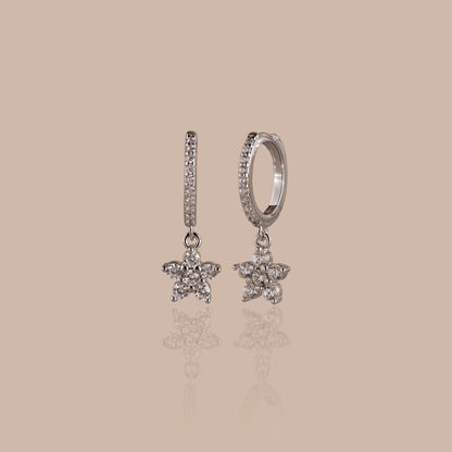 Pave Blossom Drop Huggies