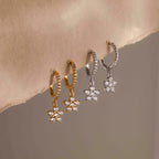 Pave Blossom Drop Huggies