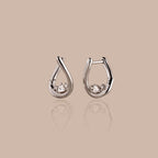 Curved Diamond Teardrop Hoops