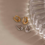 Curved Diamond Teardrop Hoops