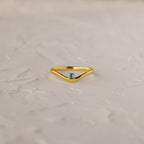 Birthstone Drop Curve Ring