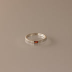 Dainty Ribbed Birthstone Ring