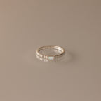 Dainty Ribbed Birthstone Ring