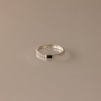 Dainty Ribbed Birthstone Ring