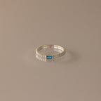 Dainty Ribbed Birthstone Ring