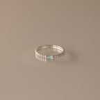 Dainty Ribbed Birthstone Ring