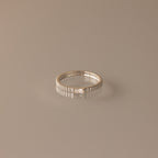 Dainty Ribbed Birthstone Ring