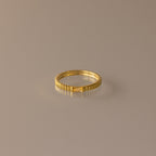 Dainty Ribbed Birthstone Ring