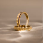 Ribbed Birthstone Stack Ring