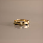 Ribbed Birthstone Stack Ring