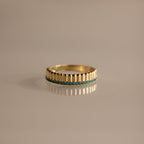 Ribbed Birthstone Stack Ring