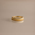 Ribbed Birthstone Stack Ring