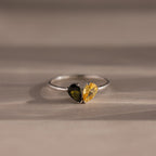 Toi et Moi Teardrop Heart Ring
