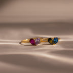 Toi et Moi Teardrop Heart Ring