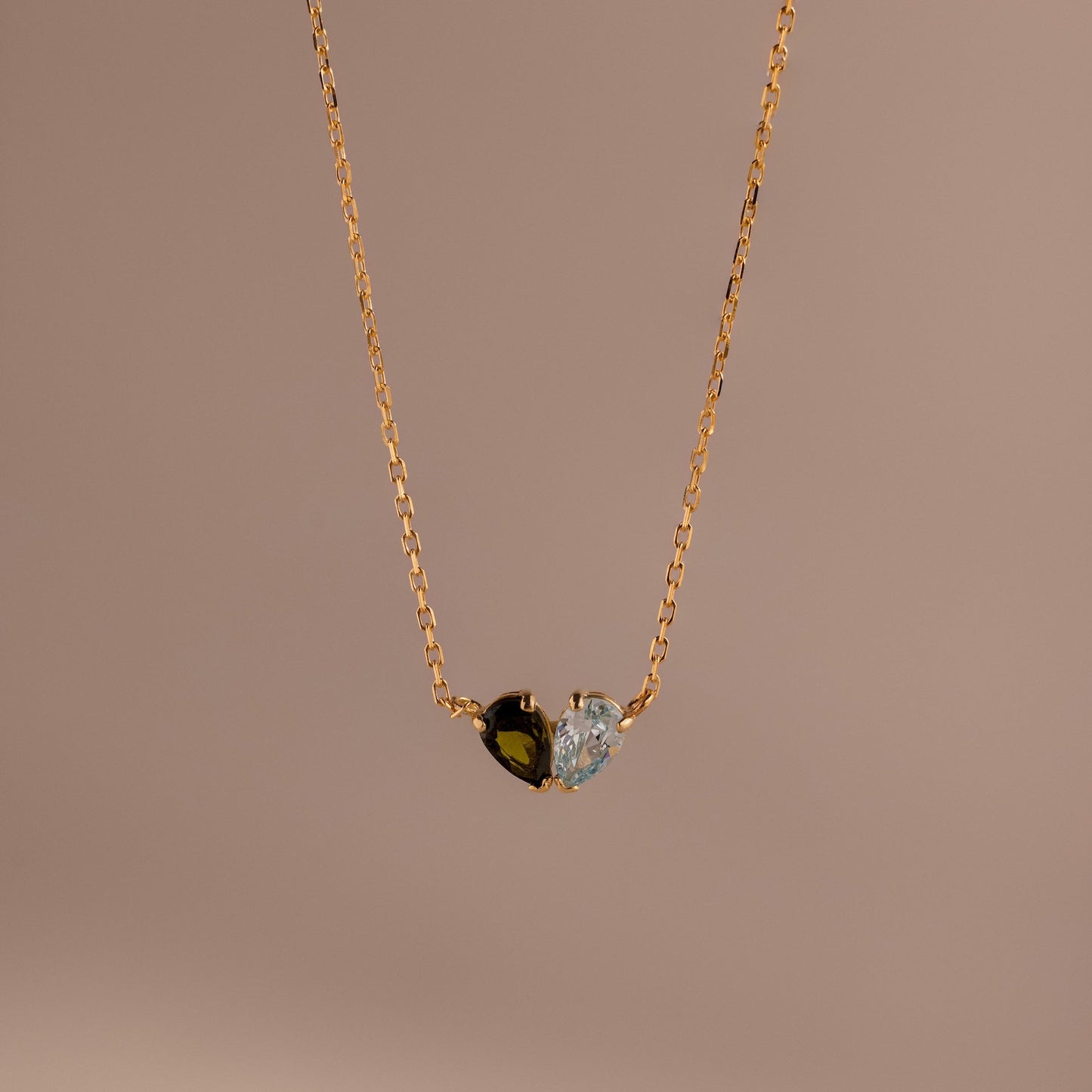 Toi et Moi Teardrop Heart Necklace