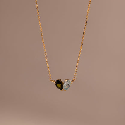 Toi et Moi Teardrop Heart Necklace