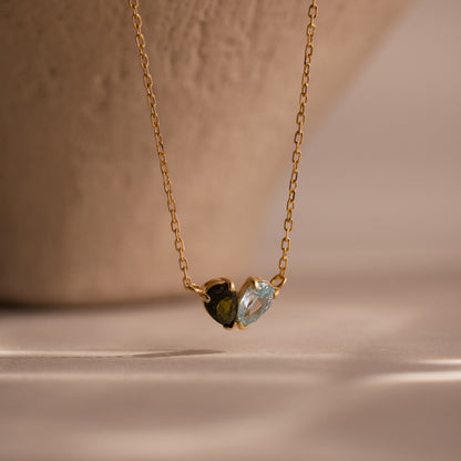 Toi et Moi Teardrop Heart Necklace