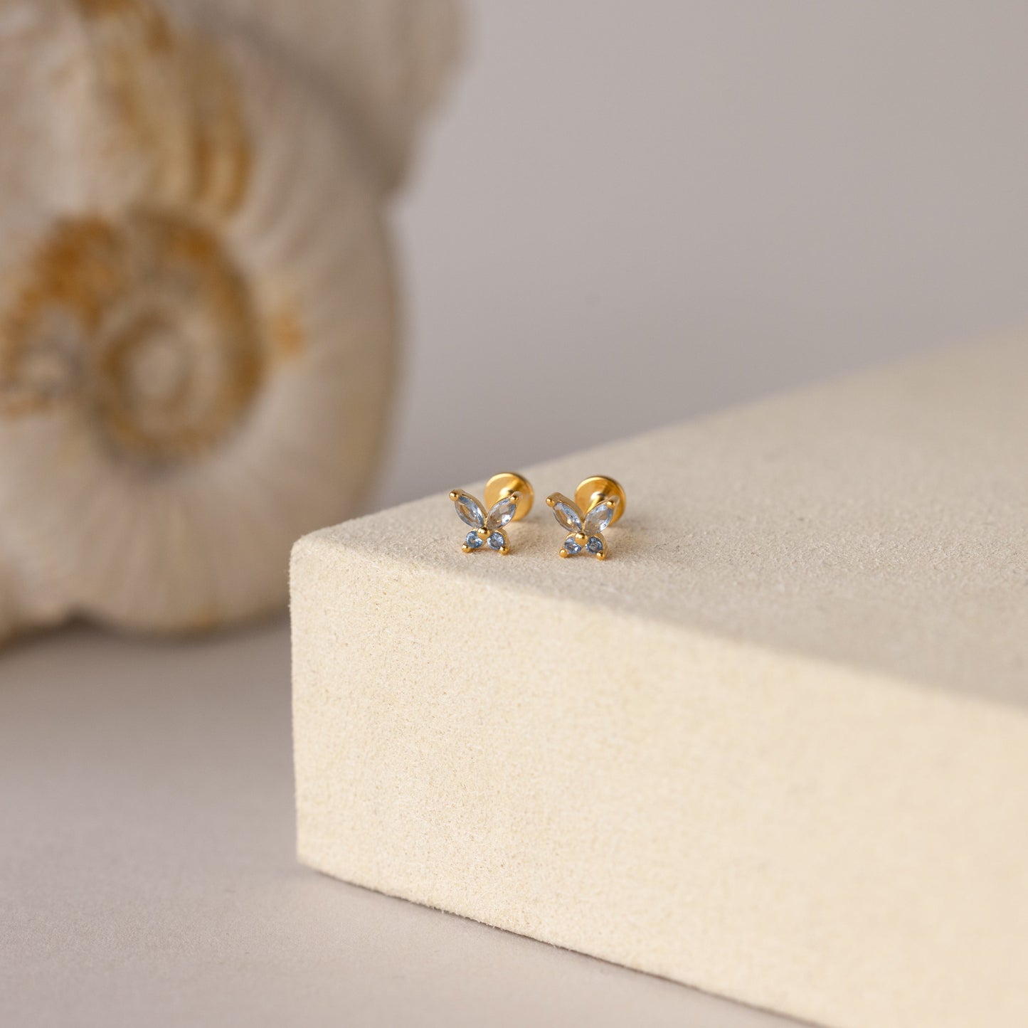 Butterfly Birthstone Flatback Studs