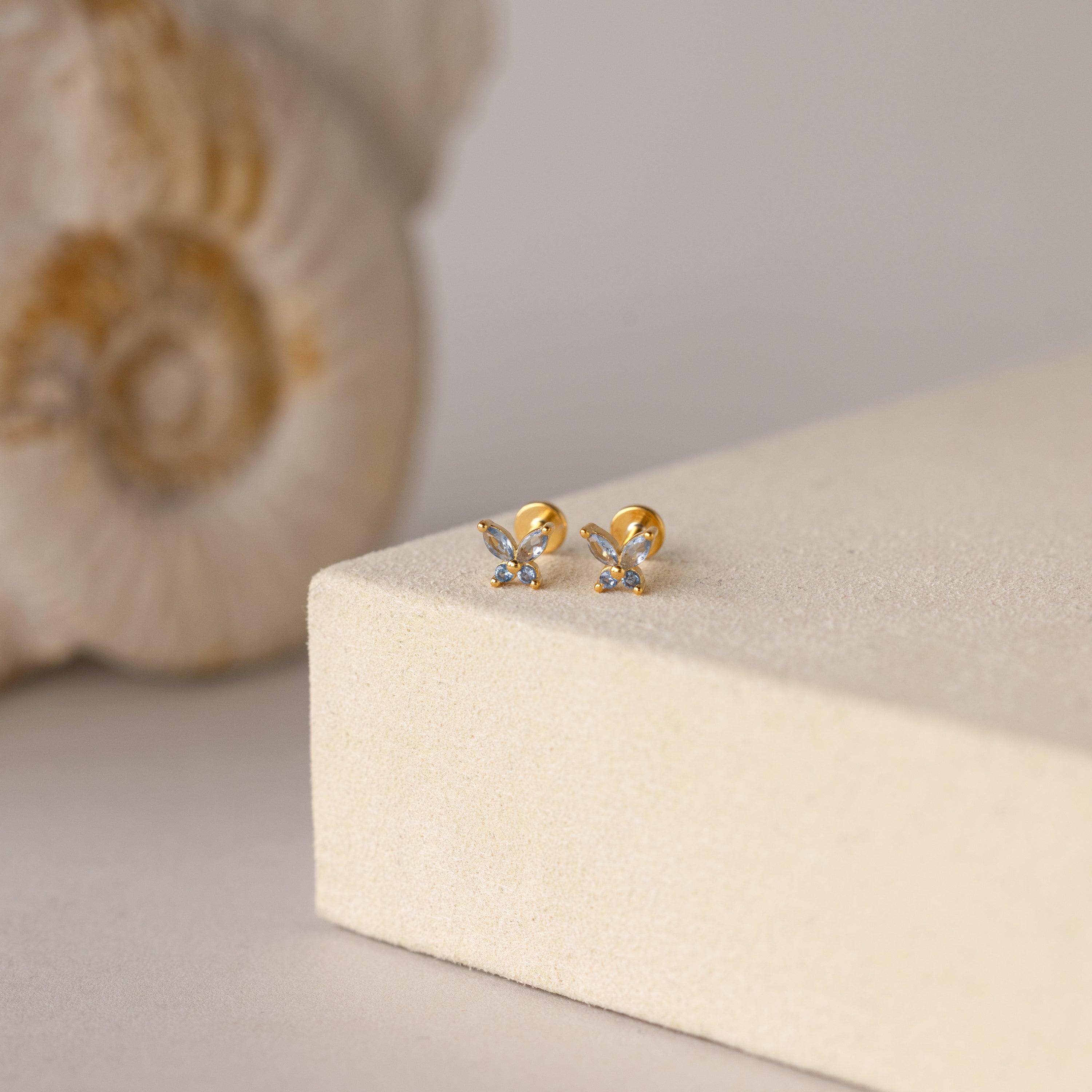 Butterfly Birthstone Flatback Studs