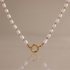 Pearl Station Beaded Charm Necklace
