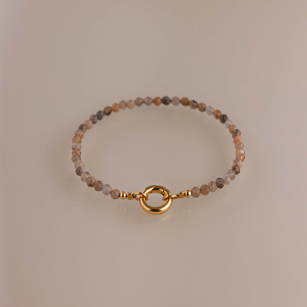 Sunstone Beaded Charm Bracelet