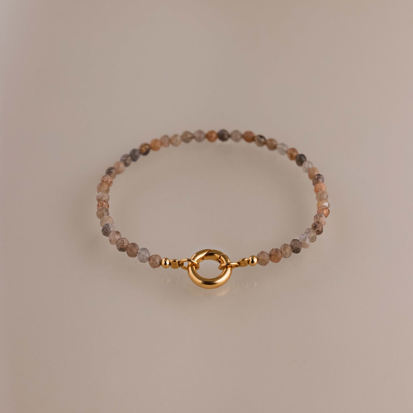 Sunstone Beaded Charm Bracelet