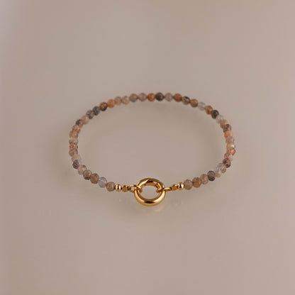 Sunstone Beaded Charm Bracelet