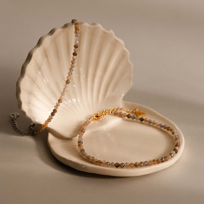Sunstone Beaded Anklet