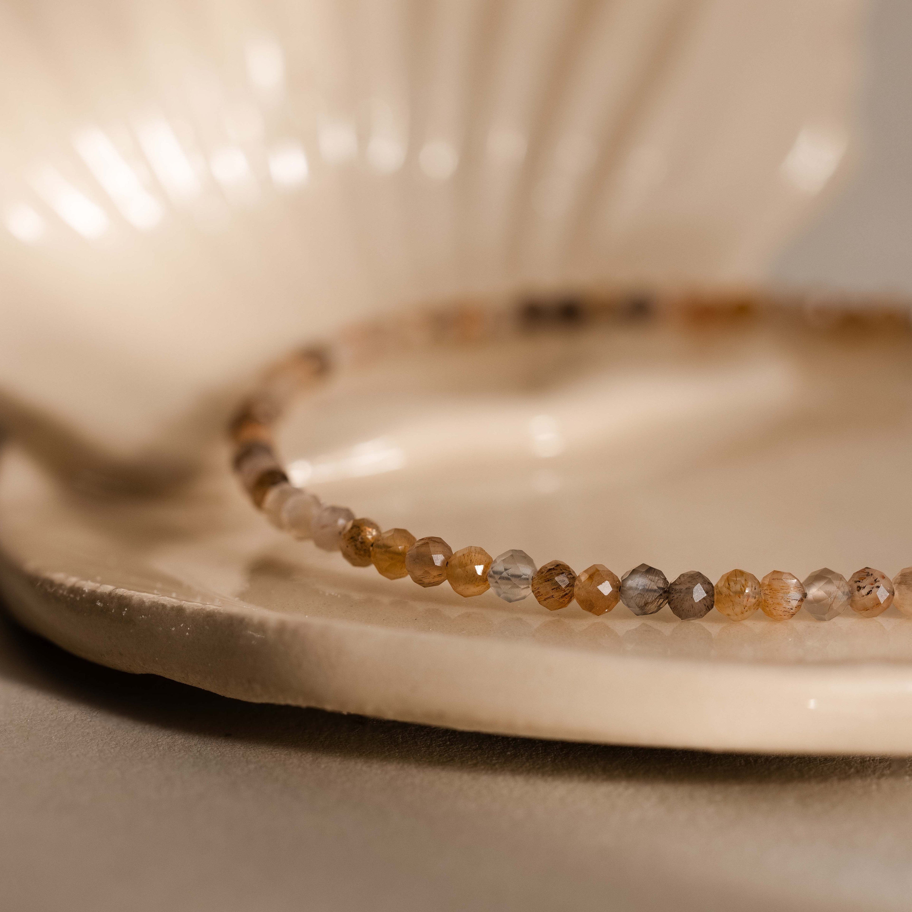 Sunstone Beaded Anklet