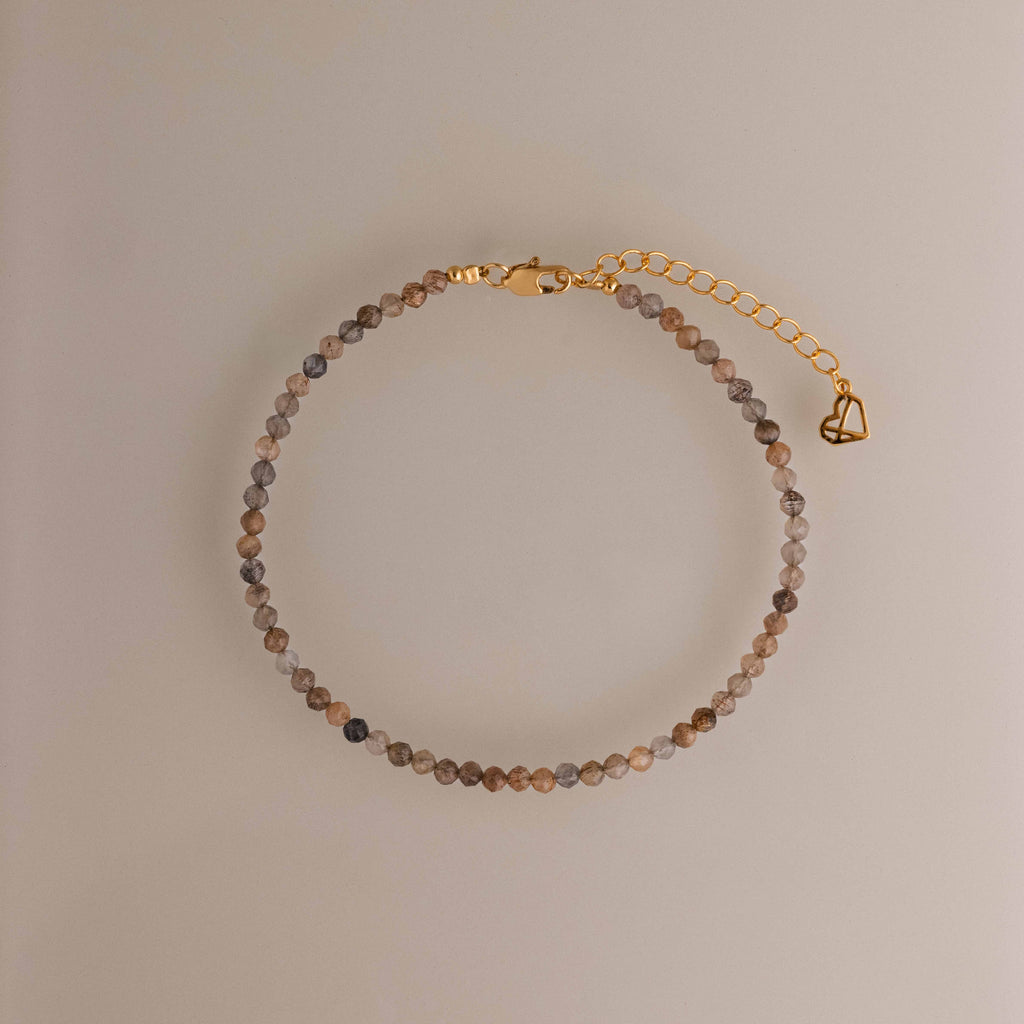 Sunstone Beaded Anklet