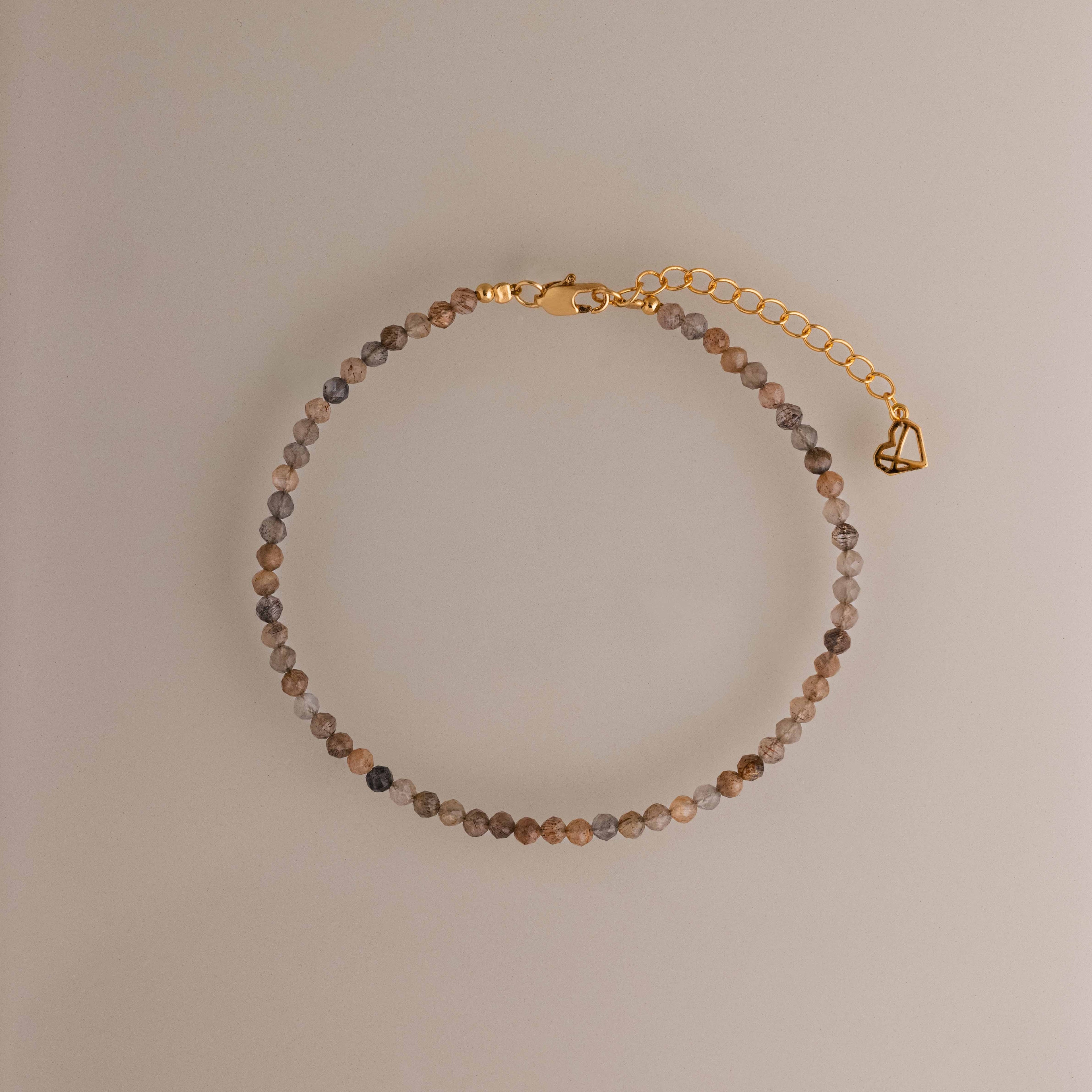 Sunstone Beaded Anklet