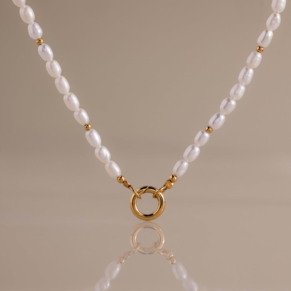 Pearl Beaded Charm Necklace
