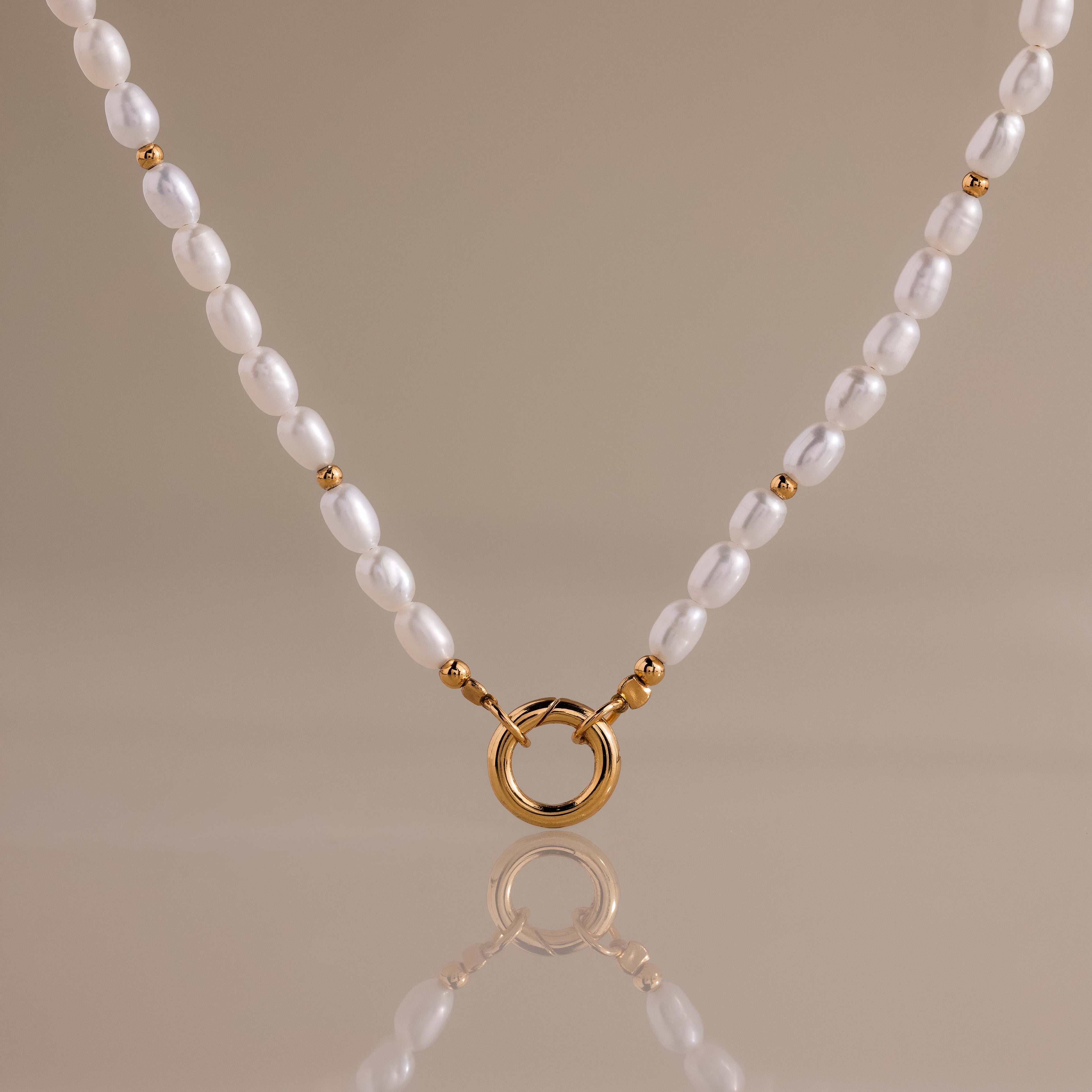 Pearl Beaded Charm Necklace