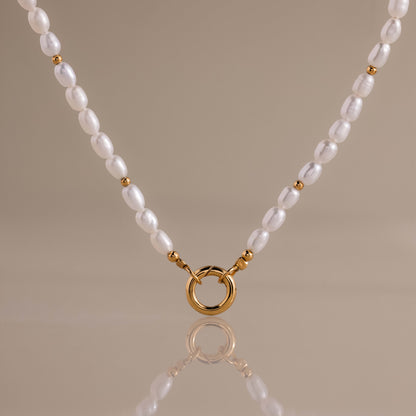 Pearl Beaded Charm Necklace