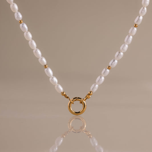 Pearl Beaded Charm Necklace