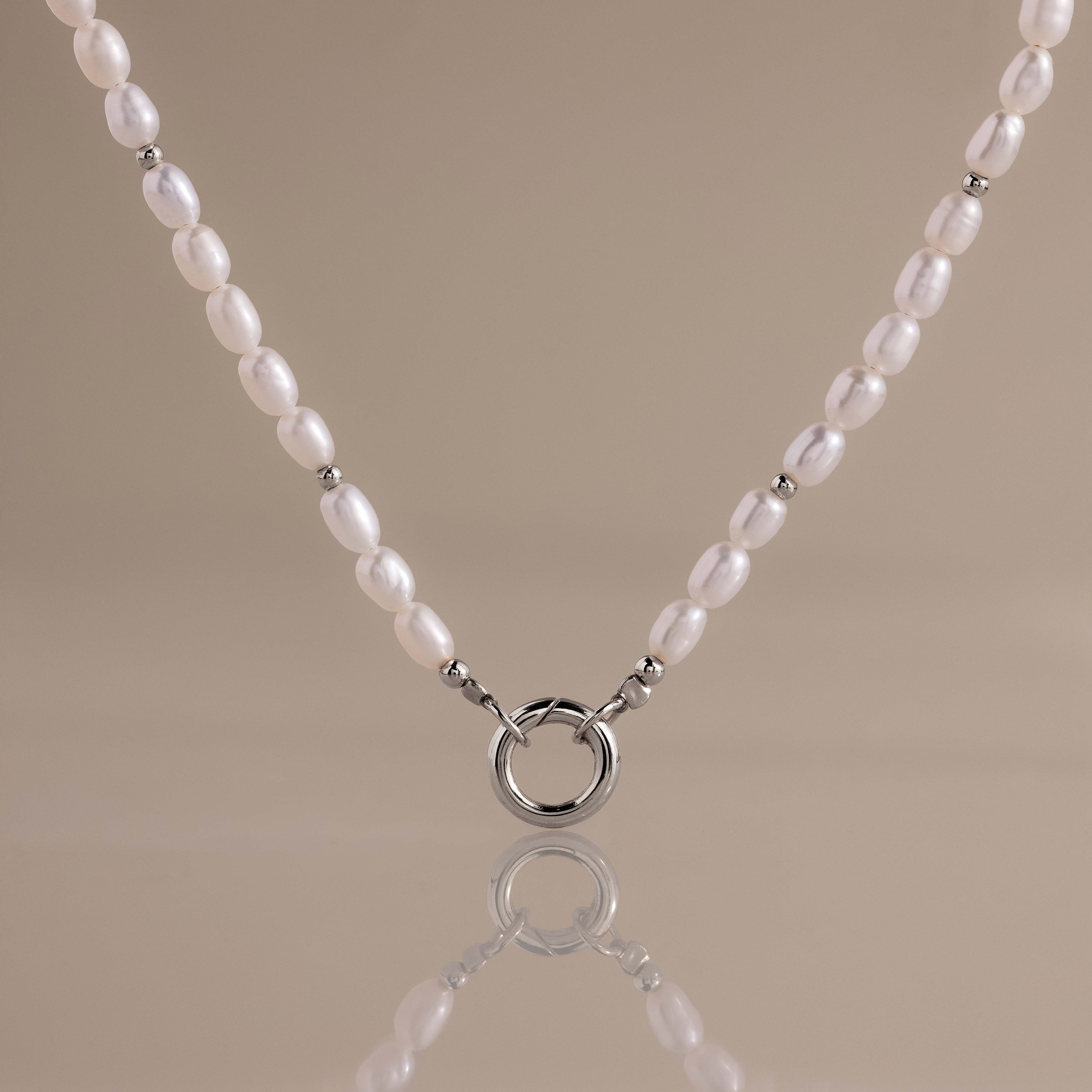 Pearl Beaded Charm Necklace