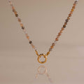 Sunstone Beaded Charm Necklace