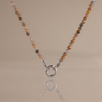 Sunstone Beaded Charm Necklace