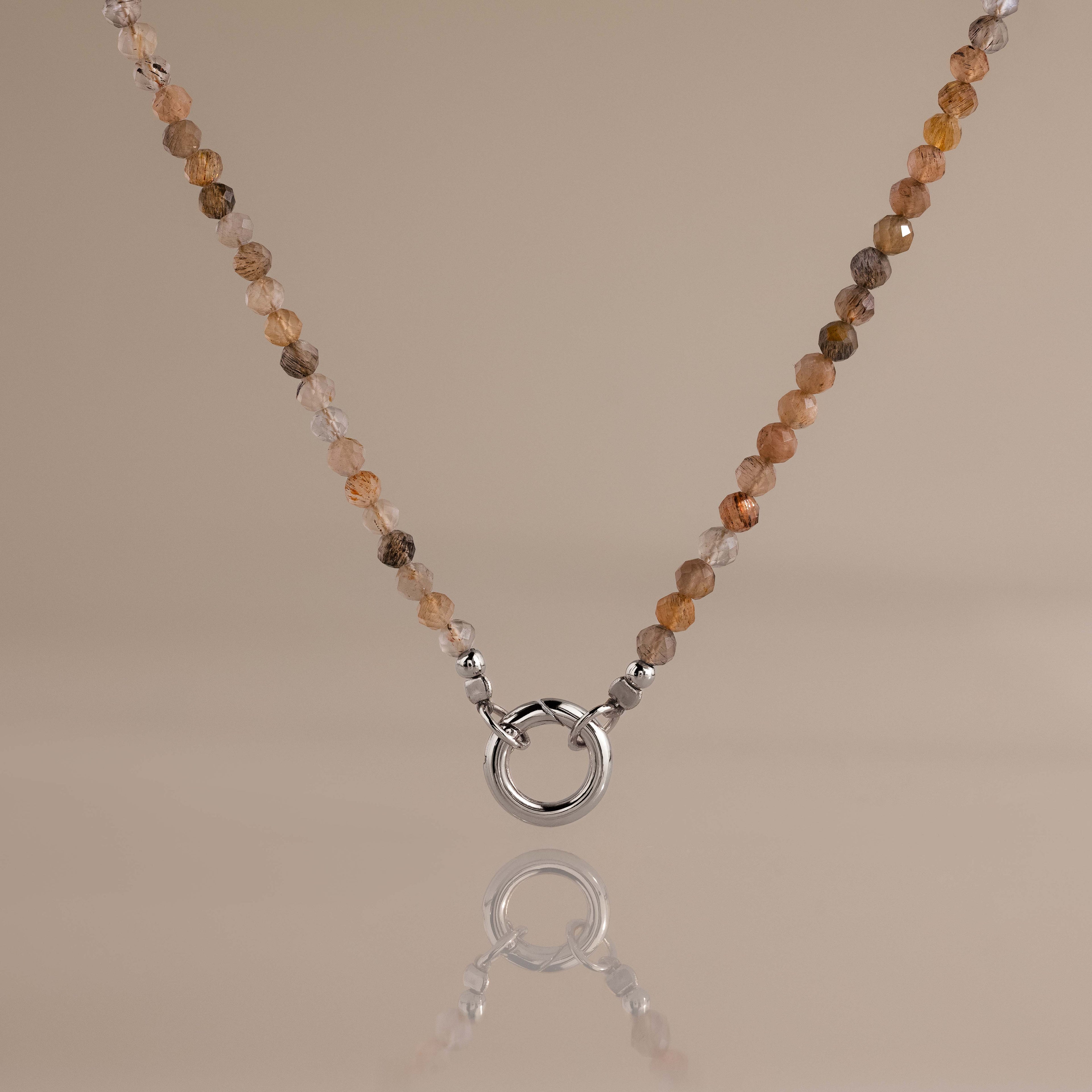 Sunstone Beaded Charm Necklace