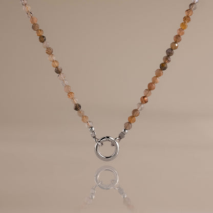 Sunstone Beaded Charm Necklace