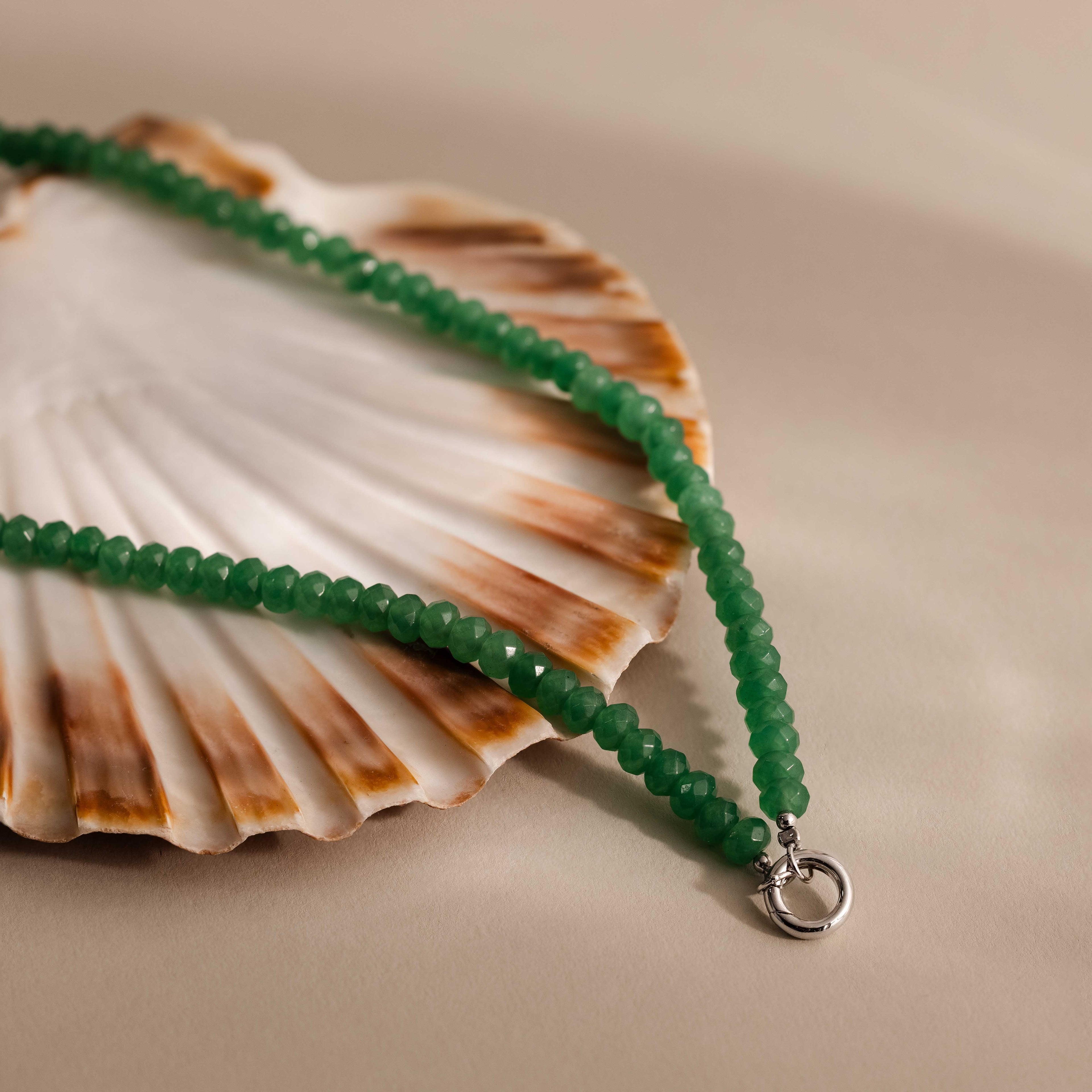 Evergreen Beaded Charm Necklace