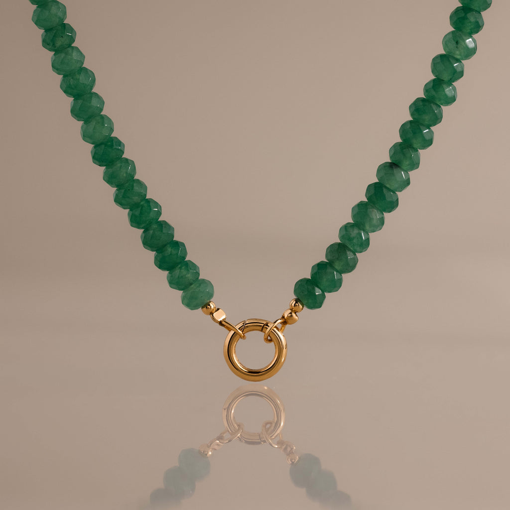 Evergreen Beaded Charm Necklace